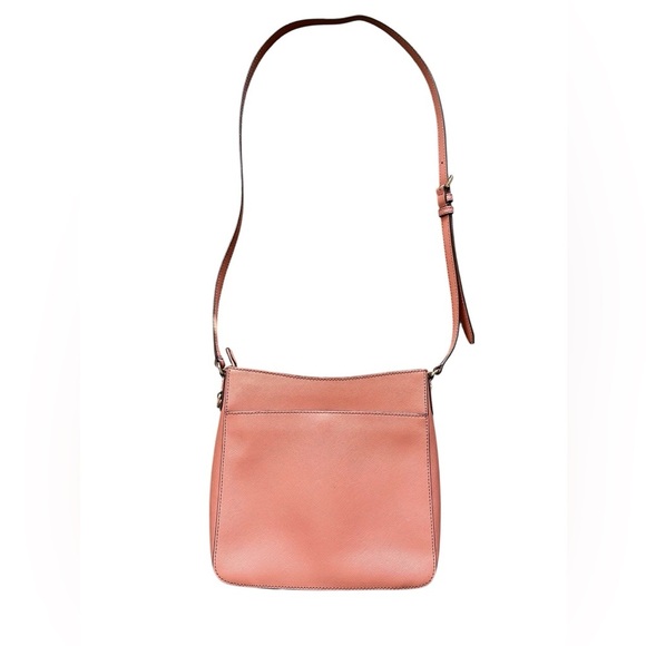 Jet Set Large Saffiano Leather Messenger Bag - Coral/Pink - Picture 4 of 10